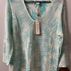 Tommy Bahama Knit Top in Blue and White